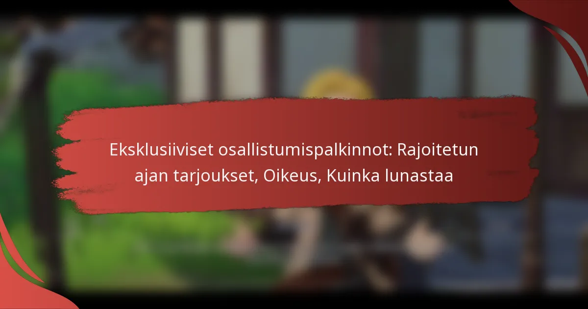Eksklusiiviset osallistumispalkinnot: Rajoitetun ajan tarjoukset, Oikeus, Kuinka lunastaa
