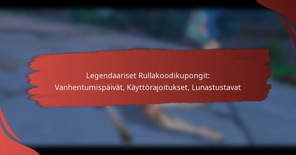 Legendaariset Rullakoodikupongit: Vanhentumispäivät, Käyttörajoitukset, Lunastustavat