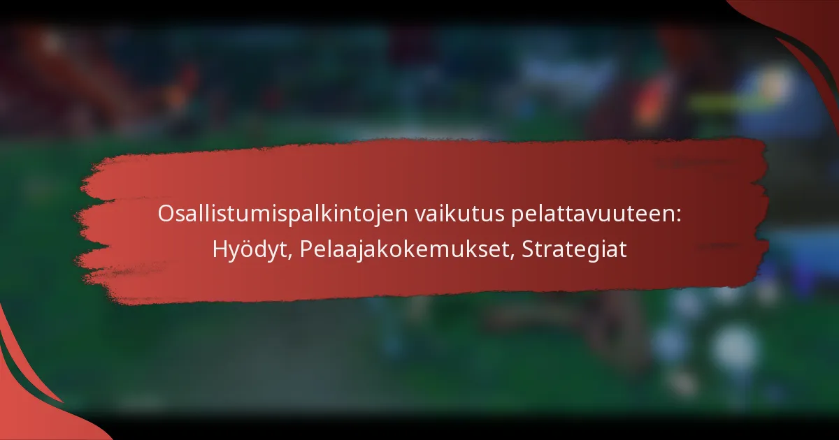 Osallistumispalkintojen vaikutus pelattavuuteen: Hyödyt, Pelaajakokemukset, Strategiat