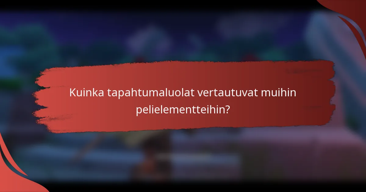 Kuinka tapahtumaluolat vertautuvat muihin pelielementteihin?