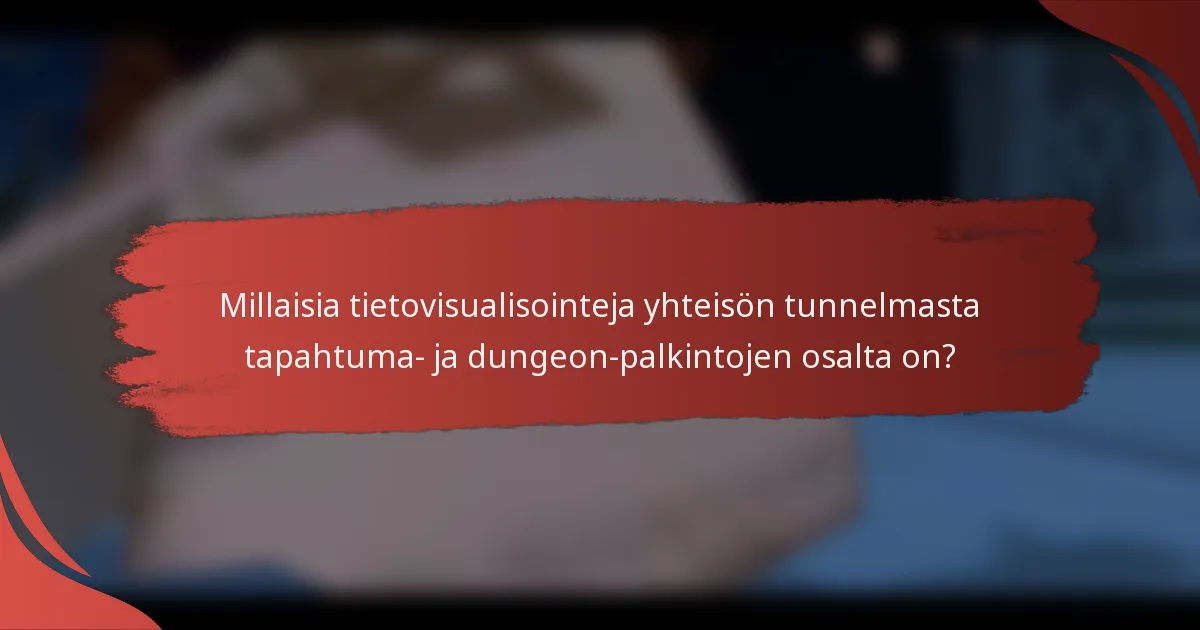 Millaisia tietovisualisointeja yhteisön tunnelmasta tapahtuma- ja dungeon-palkintojen osalta on?